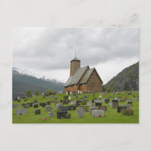 Postale Eglise Stave avec cimetière en Norvège carte posta