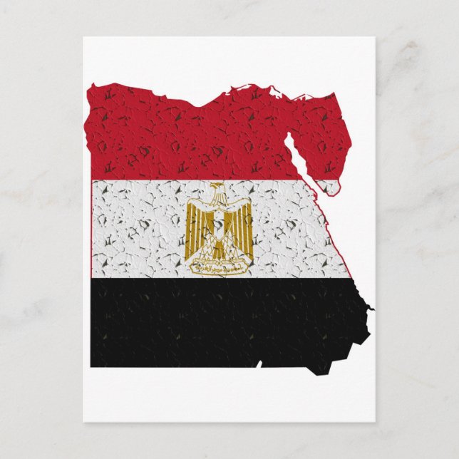 Postale Egypte Drapeau Carte Crackle (Devant)