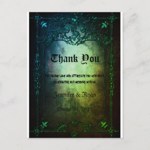 Postale Élégant Carte de remerciements mariage gothique