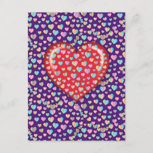 Postale Elegant Editibale Simple Cardiaque Design Carte Po
