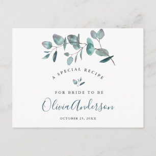 Postale Elégant Eucalyptus Fête des mariées Recette Carte