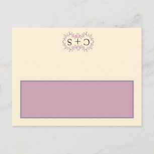 Postale Élégant Mariage violet Carte de lieu écrite