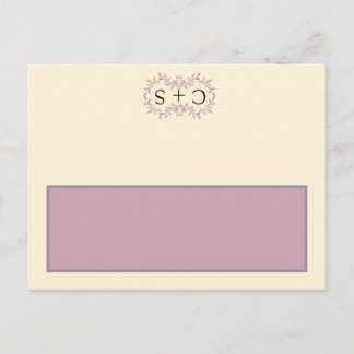 Postale Élégant Mariage violet Carte de lieu écrite