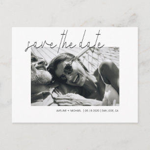 Postale Élégant Script ⎢ Photo Enregistrer La Date Carte P