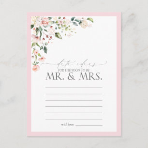 Postale Elégante Aquarelle rose Floral Date Idées Carte po