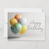 Elégante carte d'anniversaire avec ballons - Moder
