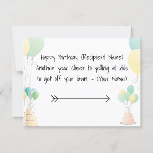 Postale Elégante carte d'anniversaire Conception des front