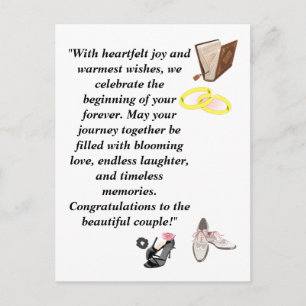 Postale Elégante carte de mariage - Chic talons noirs avec