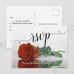 Postale Élégante carte de réponse de mariage Rose Orange R