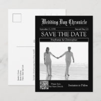 Élégante carte de sauvegarde de mariage avec code