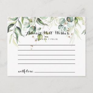 Postale Elégante Gold Green Mariage carte conseil
