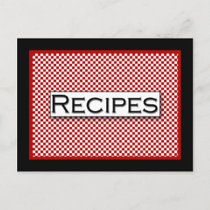 Postale en vichy Vérifier la carte rouge noir blanc Recett