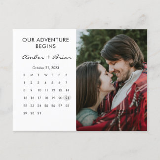 Postale Enregistrer la date Mariage Calendrier photo carte