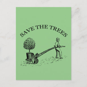 Postale Enregistrer l'illustration Vintage Arbres Carte po