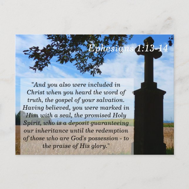 Postale Ephésiens 1 13 14 Carte mémoire écritures croisées (Devant)