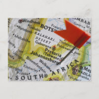 Épingle de carte placée à Johannesburg, en Afrique
