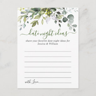 Postale Eucalyptus Fête des mariées Date Nuit Idées Carte