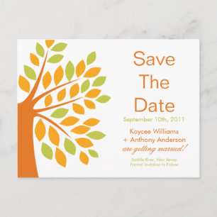 Postale Faire-part Arbre Tangerine Moderne Sauvegardez La Carte Posta