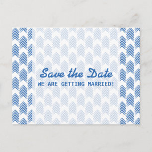 Postale Faire-part Bleu Tribal Flèches Enregistrer la date Carte post