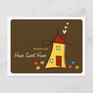 Postale Faire-part Brown Home Sweet Home / Nous avons déménagé Carte