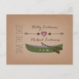 Postale Faire-part Canoë inspiré de carte + Les flèches font gagner