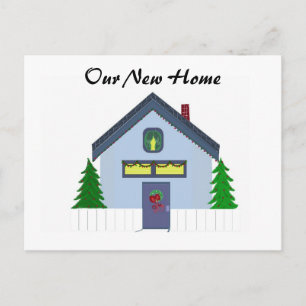 Postale Faire-part Carte d'adresse Blue House
