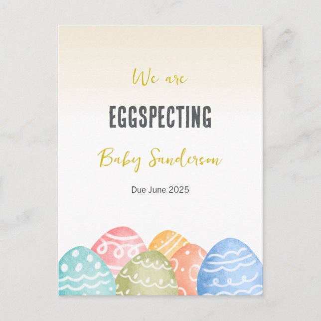 Postale Faire-part Carte d'annonce de grossesse, Eggspecting  (Devant)