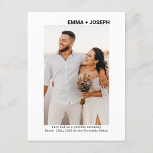 Postale Faire-part Carte d'annonce de mariage photo élégante moderne