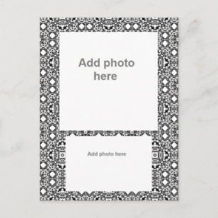 Postale Faire-part Carte d'annonce rétro marocaine noir et blanc