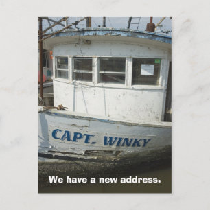 Postale Faire-part Carte de changement d'adresse : bateau à domicile