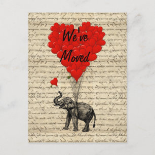 Postale Faire-part Carte de changement d'adresse pour un éléphant mig