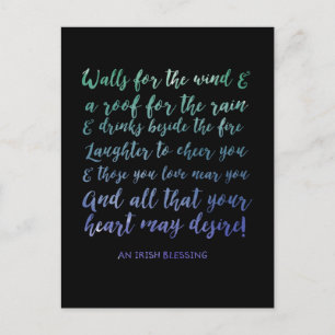 Postale Faire-part Carte de déménagement Bénédiction irlandaise Carto