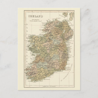 Postale Faire-part Carte de l'Irlande 1862 Mariage Save The Date