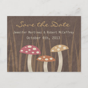 Postale Faire-part Carte de mariage champignon sauvage doux à conserv