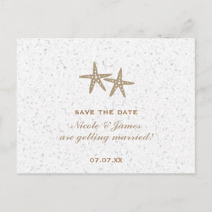 Postale Faire-part Carte de mise en vente de mariage de plage à deux 