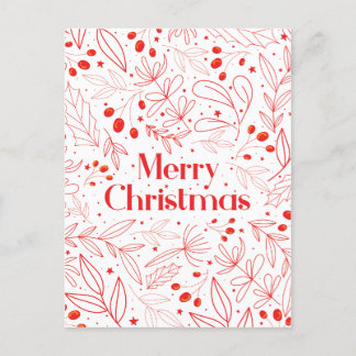 Postale Faire-part Carte de Noël florale élégante et cosy