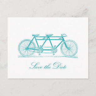 Postale Faire-part Carte de préavis de mariage pour deux sur un vélo