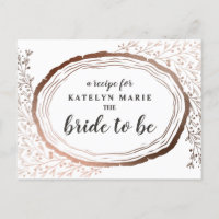 Carte de recette pour mariée en cuivre tranché rus