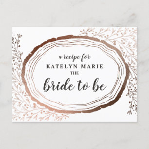Postale Faire-part Carte de recette pour mariée en cuivre tranché rus
