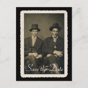 Postale Faire-part Carte de sauvegarde de date avec portrait vintage.