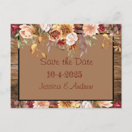 Postale Faire-part Carte de sauvegarde de date d'automne - Mariage fl