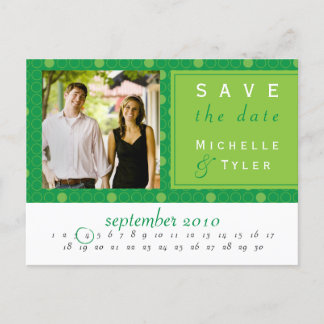 Postale Faire-part Carte de sauvegarde de date de Cercle Vert