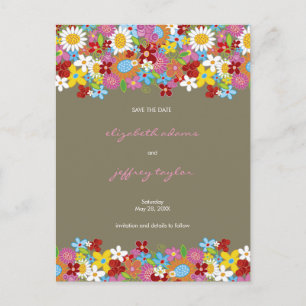 Postale Faire-part Carte de sauvegarde de date de jardin de fleurs de