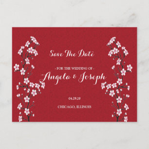 Postale Faire-part Carte de sauvegarde de date Fleur de Cerisier