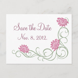 Postale Faire-part Carte de sauvegarde de date Lotus Flowers (blanc)