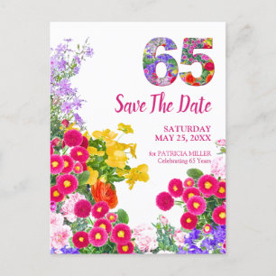 Postale Faire-part Carte de sauvegarde de date moderne florale pour 6