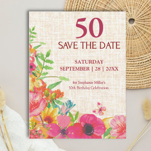 Postale Faire-part Carte de sauvegarde de date pour 50e anniversaire