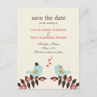 Carte de sauvegarde de la date Love Birds