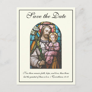 Postale Faire-part Carte de sauvegarde de mariage catholique St. Jose