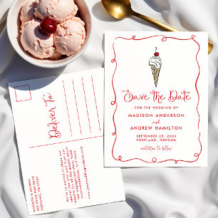 Postale Faire-part Carte de sauvegarde de mariage Cône de glace fanta